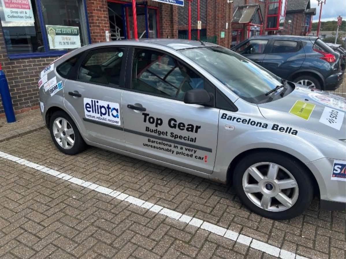 A huge well done to W Bro Geoff Davies, the current Worshipful Master of St Margaret’s Lodge No. 1872, a member of Renascentur Surrey Rugby Lodge and a past VO of the St George Group. Geoff and his two teammates took on Martha Trust’s Bonkers in Barcelona car rally and raised an incredible £12,000 for the charity.</p>
<p>The journey was every bit as eventful as the name suggests. Their car, “Barcelona Bella”, suffered electrical faults, overheated and at one point was running on just three cylinders. The team even removed its front grille while crossing the Pyrenees to help keep the engine cool! After several jump-starts, Bella made it to Barcelona before finally heading for the scrapyard.